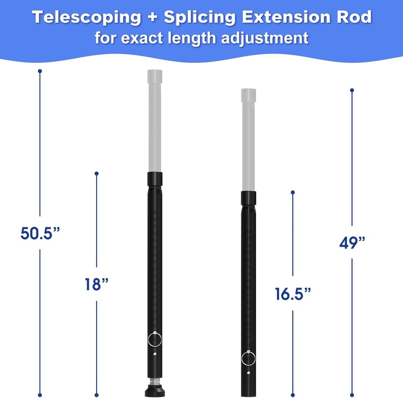 DAKEPOLE 120 cm Ablakrács Biztonsági Rúd Betörésvédelem Fekete 25 mm
