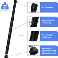 DAKEPOLE 120 cm Ablakrács Biztonsági Rúd Betörésvédelem Fekete 25 mm 4