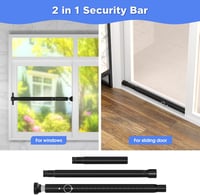 DAKEPOLE 120 cm Ablakrács Biztonsági Rúd Betörésvédelem Fekete 25 mm 2