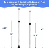 DAKEPOLE 120 cm Ablaksín Biztonsági Rúd Csúszóajtó Védelem Fehér 3