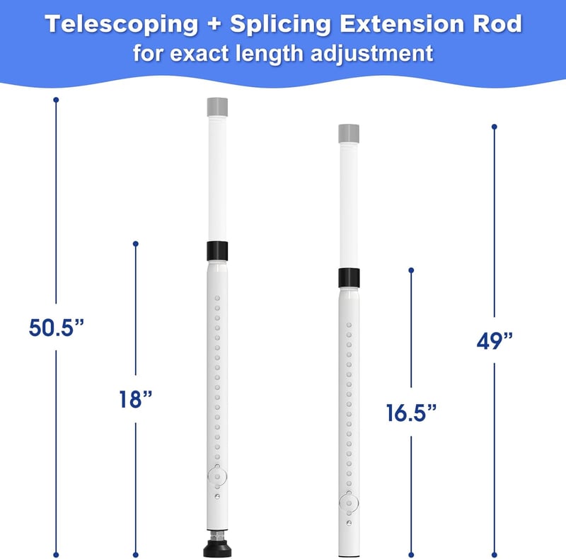 DAKEPOLE 120 cm Ablaksín Biztonsági Rúd Csúszóajtó Védelem Fehér