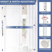 DAKEPOLE Állítható Térelválasztó Függönyrúd - Rugalmas Paraván Keret Nappali és Hálószoba Elválasztásához - 280 cm × 317 cm, Fehér, Szerszám 3