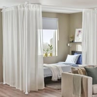 DAKEPOLE Állítható Térelválasztó Függönyrúd - Rugalmas Paraván Keret Nappali és Hálószoba Elválasztásához - 280 cm × 317 cm, Fehér, Szerszám 6