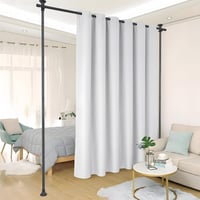 DAKEPOLE Állítható Térelválasztó Keret - Flexibilis Függönytartó Rúd Nappali, Háló és Iroda Térelválasztáshoz, Fém, 178×317 cm, Fekete 1