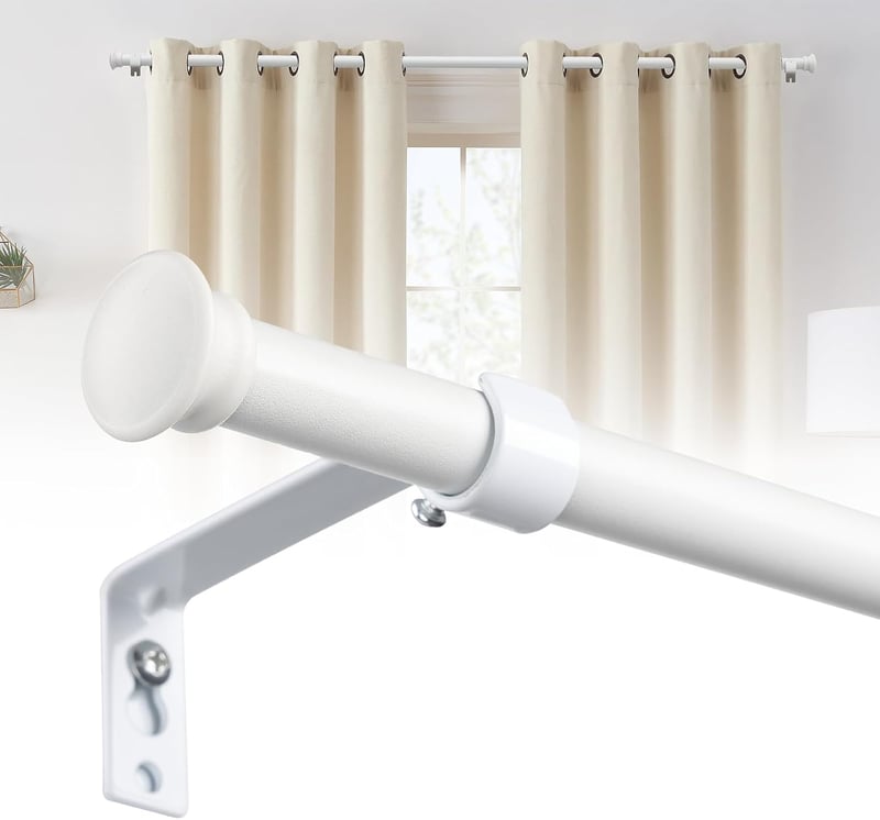 DAKEPOLE Fehér Függönyrúd 71-120 cm Rozsdamentes Acél 16 mm Átmérő