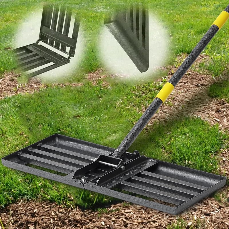 DAKEPOLE Fém Gyepszintezőrake 157 cm Rozsdamentes Acél Kerti Szerszám