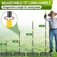 Greblă pentru nivelarea gazonului DAKEPOLE 75x25 cm, cu coadă de 157 cm, unealtă din oțel inoxidabil pentru nivelarea suprafețelor de iarbă în grădini și pe terenuri de golf 5