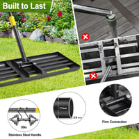 Greblă pentru nivelarea gazonului DAKEPOLE 75x25 cm, cu coadă de 157 cm, unealtă din oțel inoxidabil pentru nivelarea suprafețelor de iarbă în grădini și pe terenuri de golf 4