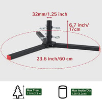 DAKEPOLE Karácsonyi Fa Állvány 30mm Átmérőig, Stabil Fekete Tartó Karácsonyfa Törzshez 5