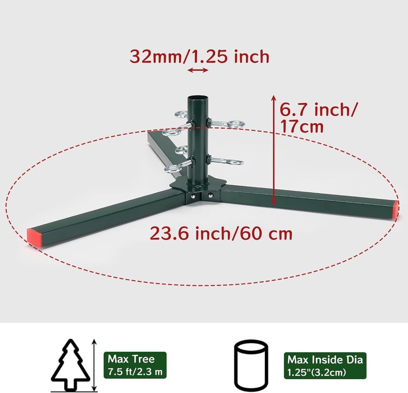 DAKEPOLE Karácsonyi Fa Állvány 30mm Zöld Stabil Tartó