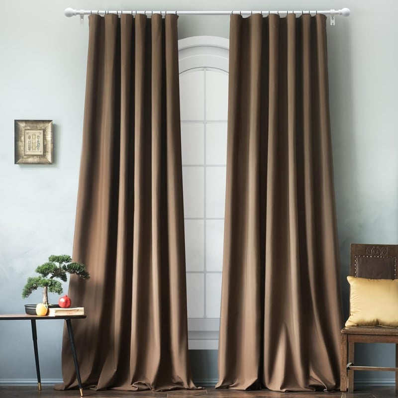 DAKEPOLE Kihúzható Fehér Fém Függönyrúd 70-210 cm, 16 mm Átmérőjű Tartókonzolokkal, Hálószobába, Nappaliba, Konyhába
