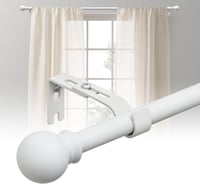 DAKEPOLE Kihúzható Fehér Fém Függönyrúd 70-210 cm, 16 mm Átmérőjű Tartókonzolokkal, Hálószobába, Nappaliba, Konyhába 1
