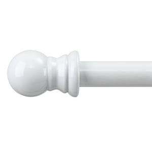 DAKEPOLE Kihúzható Függönyrúd Kerek Véggel 76-213 cm - Strapabíró Fehér Rozsdamentes Acél Karnis Szett Nappaliba, Hálóba, Gyerekszobába