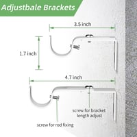 DAKEPOLE Lapos Végű Függönyrúd, 25 mm Átmérő, 76-210 cm Állítható Fém Karnis, Kihúzható Dekoratív Függönytartó Hálószobába, Nappaliba, Konyh 5