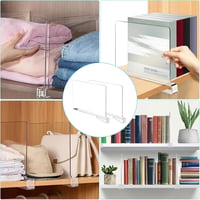 DAKLUNAR Átlátszó akril polcválasztó válaszfal 8 darabos csomag 30 x 20 cm gardrób polcrendező tároló elválasztó fa szekrényhez hálószobába 7