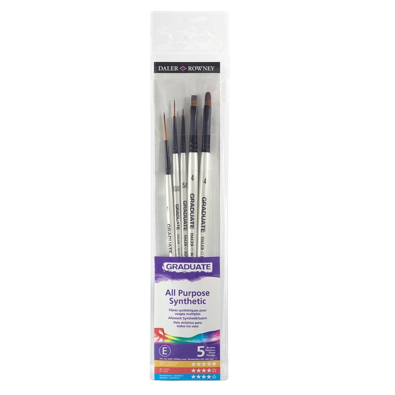 Sada syntetických štetcov Daler-Rowney Graduate Multi-Technique – 5 ks