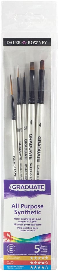 Set de 5 pensule sintetice Daler Rowney Graduate pentru studenți 1
