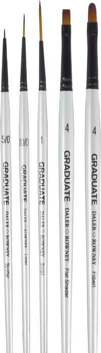 Set de 5 pensule sintetice Daler Rowney Graduate pentru studenți 3