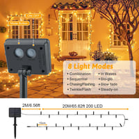 Dalugo 22m 200 LED meleg fehér szolár fényfüzér kültéri dekorációhoz 4