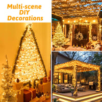Dalugo 22m 200 LED meleg fehér szolár fényfüzér kültéri dekorációhoz 7
