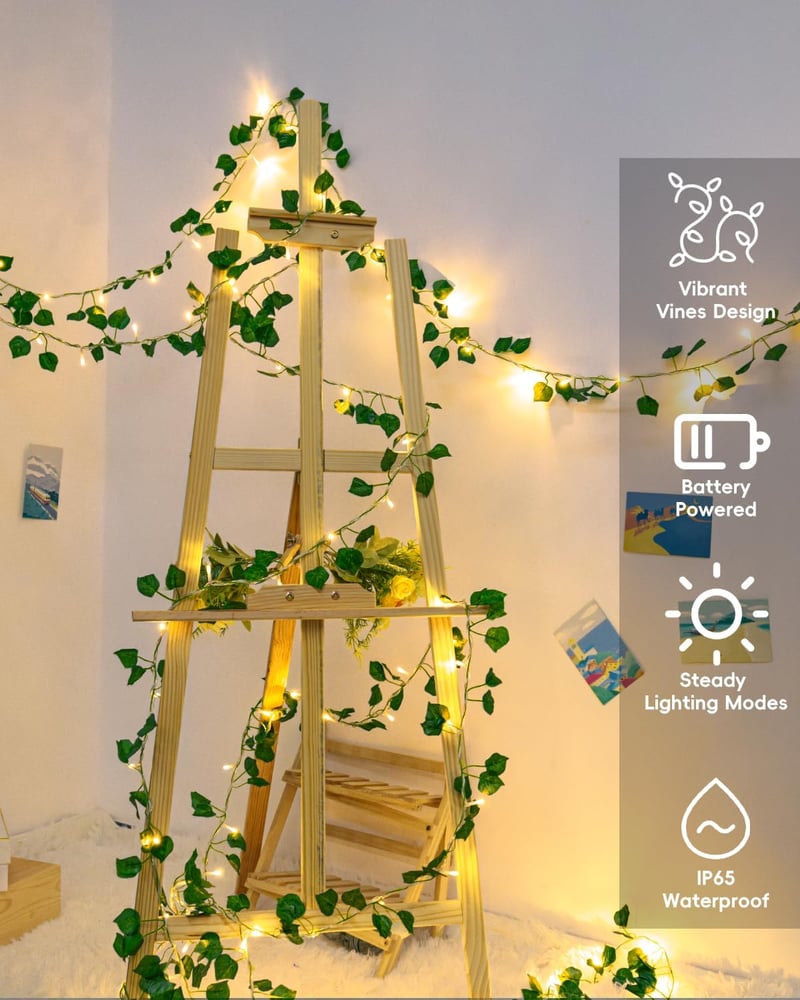 Dalugo Borostyán Tündérfény 5m 50 LED Meleg Fehér Időzítővel - 5 m