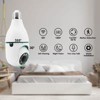 DaMohony E27 WiFi bezpečnostná kamera v žiarovke 1080P HD – 2-kusové balenie, vstavaná monitorovacia kamera 2