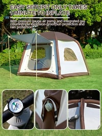 DanCoom felfújható sátor 2-8 személyes camping sátor esővédővel - Small (2-4 people) brown/beige 2