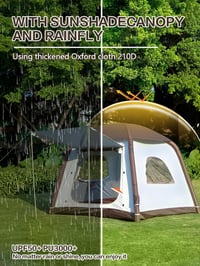 DanCoom felfújható sátor 2-8 személyes camping sátor esővédővel - Small (2-4 people) brown/beige 3