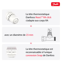 Termostatický snímač Danfoss 015G3098 React RA s kvapalinovou náplňou, termostatickou hlavicou a vstavaným snímačom 6