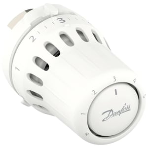 Cap termostatic Danfoss React M30x1.5 cu burduf termosensibil cu lichid și senzor încorporat, alb