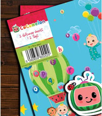 Danilo Promotions CoComelon Gyerek Csomagolópapír Szett - 6 Színes Lap és 6 Címke, 70x50 cm, Születésnapi Ajándékcsomagolás, Hivatalos Termé 2