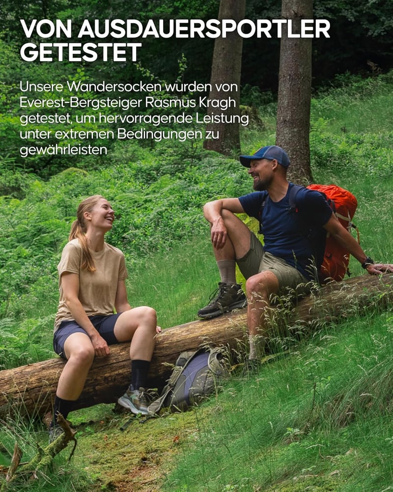Șosete de drumeție din lână merino DANISH ENDURANCE, șosete termice pentru exterior, căptușite, antibacteriene, unisex, 3 perechi