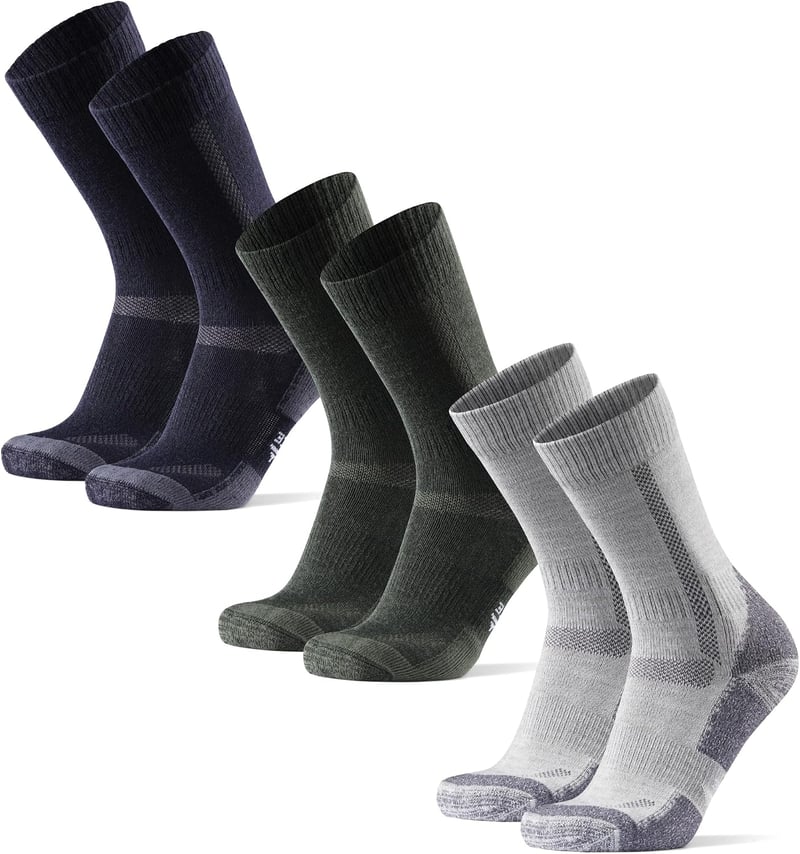 Șosete de drumeție unisex din lână merino DANISH ENDURANCE cu amortizare anti-bășici, pentru bărbați și femei, set de 3 sau 5 perechi