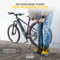 DANSI Cyklistická podlahová pumpa pre všetky typy ventilov AV SV DV – Pumpa na bicykel s manometrom, adaptérmi a držiakom, pre motocykle, e-bicykle a autá 2