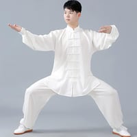 Daoba Unisex Kung Fu Ruha - Tai Chi Edzőruha Szett, Harcművészeti Öltözék, Wushu Gyakorló Felső és Nadrág, Tréningruha 3