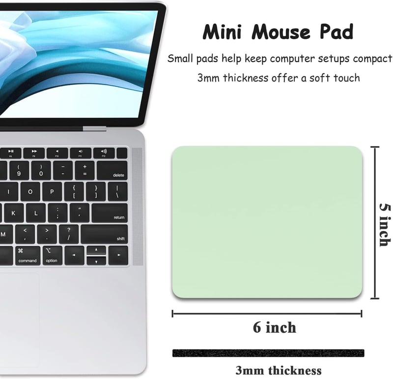Dapesuom Kompakt Egérpad 15x13cm Csúszásmentes Gumialap Vízálló Zöld