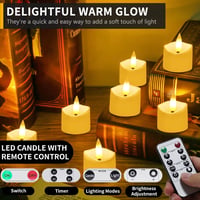 daphomeu 12 LED gyertyalámpa távirányítóval, időzítővel, füstmentes dekorációs lámpa 3