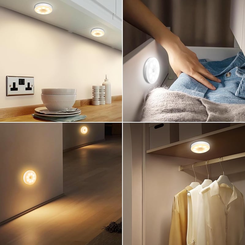 daphomeu 6db Mozgásérzékelős LED Éjszakai Lámpa USB Töltős Szekrény Lépcsőhöz