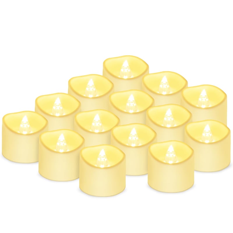 daphomeu LED čajna svjećica s efektom treperenja, topla bijela - 14 komada, 3,2x3,6 cm