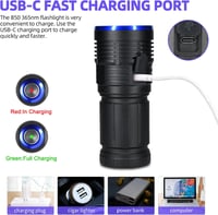 DARKBEAM 365nm UV lámpa 50W újratölthető fekete fény vizelet detektor 4