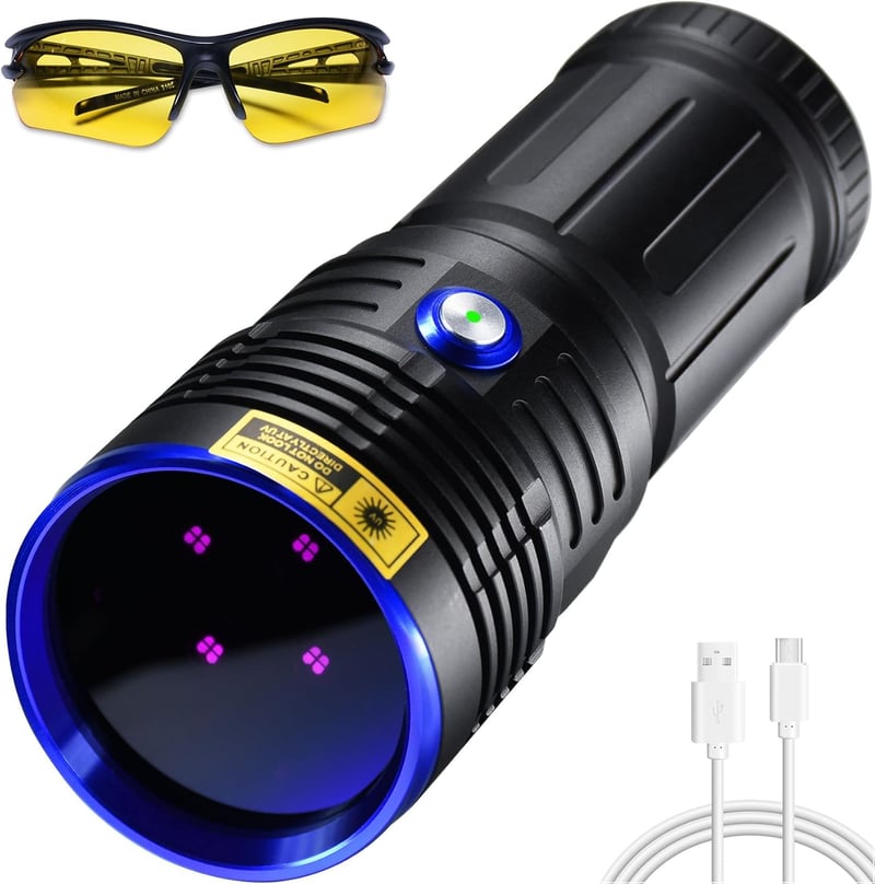 DARKBEAM 365nm UV lámpa 50W újratölthető fekete fény vizelet detektor