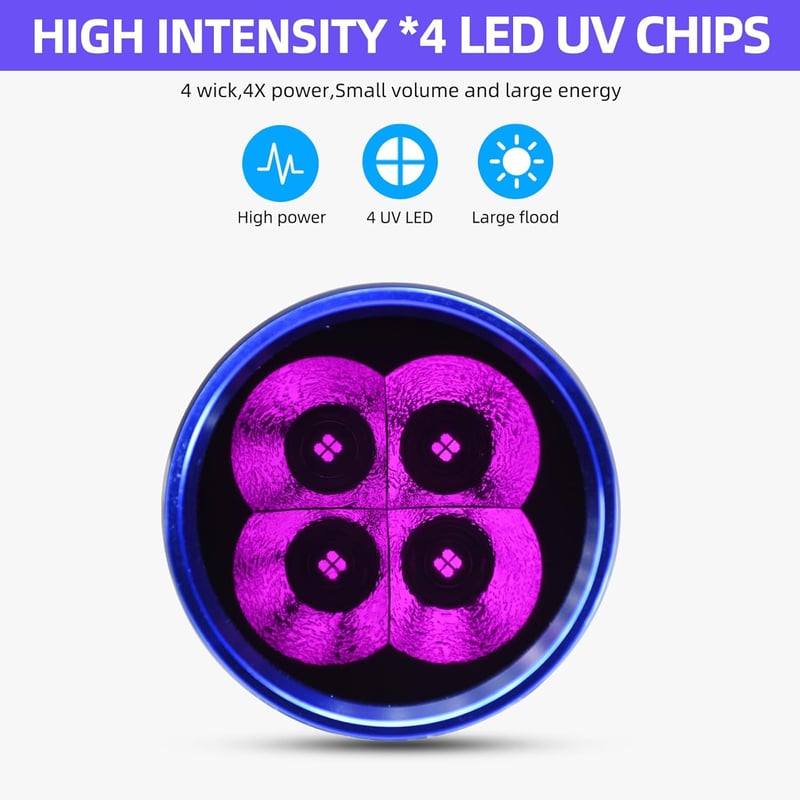 DARKBEAM 365nm UV lámpa 50W újratölthető fekete fény vizelet detektor