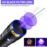 DARKBEAM 365nm UV lámpa 50W újratölthető fekete fény vizelet detektor 3