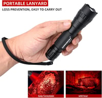 DARKBEAM 501BS Taktikai Piros LED Zoomolható Töltőhető USB Lámpa Halászat Vadászat 6
