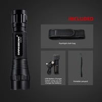 DARKBEAM 501BS Taktikai Piros LED Zoomolható Töltőhető USB Lámpa Halászat Vadászat 9