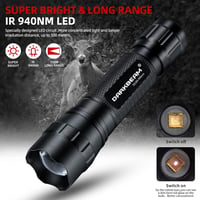 DARKBEAM 940nm Infravörös Lámpa Éjjellátó Eszközökhöz, 10W LED Zoomolható Vadászati Spotlámpa Akkumulátoros 2