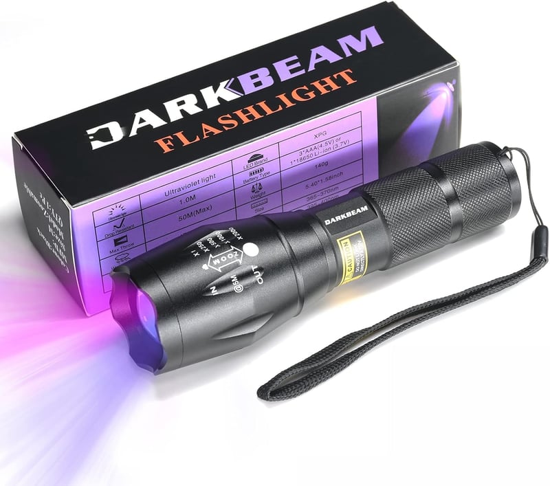 DARKBEAM UV Lámpa 365nm 395nm Ultraibolya LED Hordozható Detektáláshoz Kutyavizelés Banknóta Ellenőrzéshez