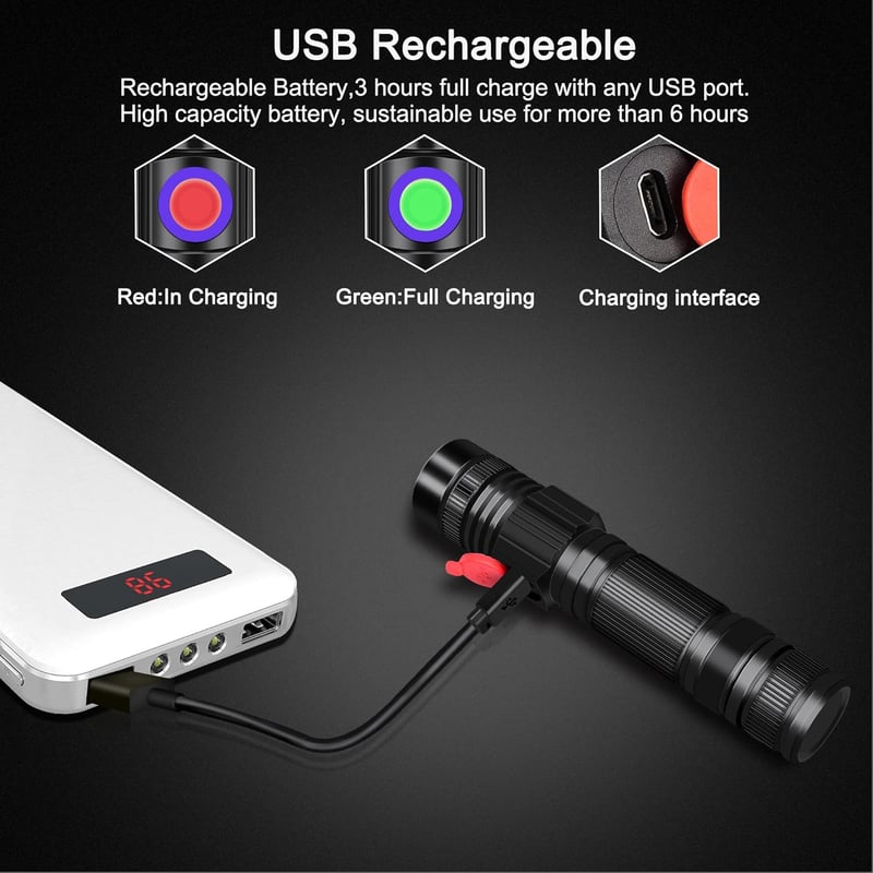 DARKBEAM UV Zseblámpa Fekete Fény Újratölthető 395nm LED 2db Szett
