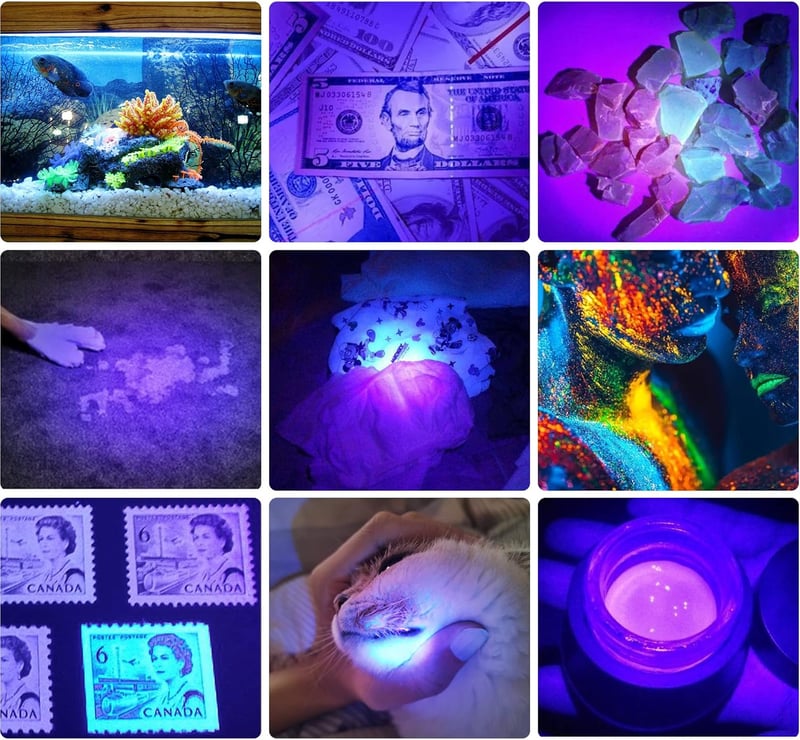 DARKBEAM UV Zseblámpa Fekete Fény Újratölthető 395nm LED 2db Szett