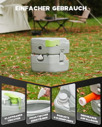 DARTMOOR 22L/20L hordozható camping WC diagonális ülőkével 200kg-ig 4